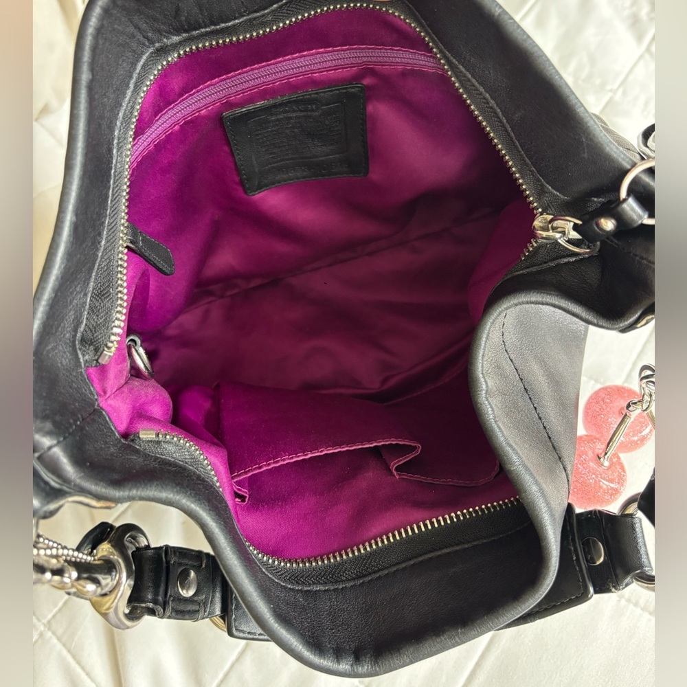 💜Coach Carly Black Leather 💜 - Picture 4 of 8